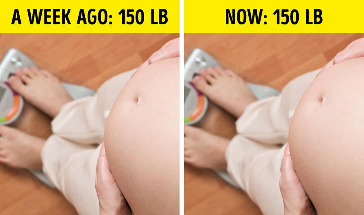 5. Ngừng tăng cân (hoặc giảm cân): Đây cũng là dấu hiệu cho thấy mẹ bầu sắp sinh. Tốc độ tăng cân thường giảm vào cuối thai kỳ, một số mẹ thậm chí còn bị sụt vài ký. Mẹ đừng lo, điều này là bình thường và sẽ không ảnh hưởng đến cân nặng của bé lúc chào đời.