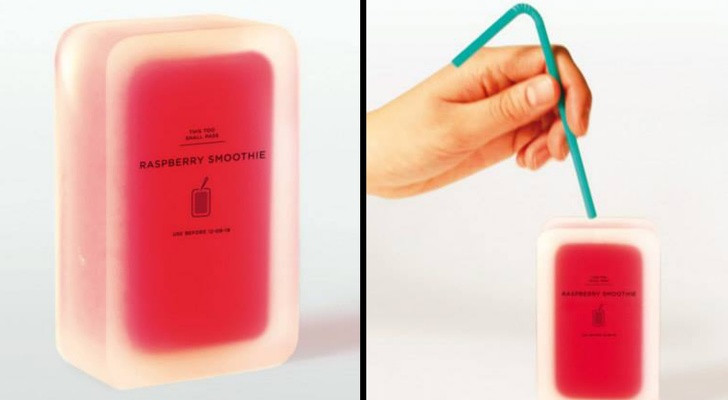 Ống hút này được làm từ bột agar-agar và nước. Khi uống nước xong, bạn có thể ăn luôn cả ống hút.