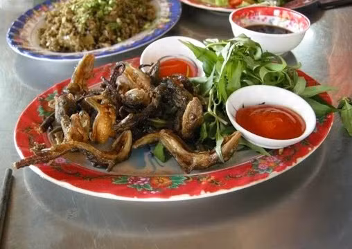 Thằn lằn núi được chế biến thành nhiều món như băm nhỏ xào với tiêu xanh ăn kèm bánh tráng và lá lốt. Đặc biệt, thằn lằn chiên giòn ăn kèm xà lách, rau thơm và mắm me là món ăn rất ngon và dễ ăn, cuốn hút cả những thực khách khó tính. Điểm cộng của món ăn này là nhờ món cuốn, phần “thịt thà” – con thằn lằn núi được giấu bên trong, khuất mắt nên được xem là món dễ ăn.