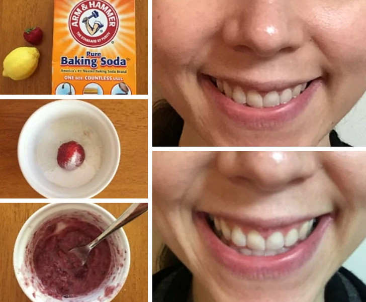 Làm sạch răng: Baking soda là chất hoạt động tốt để loại bỏ mảng bám và vi khuẩn trong miệng. Nhúng bàn chải ướt vào bột baking soda, chải răng như bình thường và cảm nhận hàm răng trắng sạch.