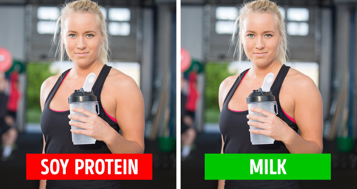 Sữa cho xương chắc khỏe và tăng năng lượng: Sữa có đầy đủ protein, carbs và chất béo, cũng như canxi và các vitamin, casein và whey protein khác. Các nghiên cứu chứng minh rằng sau khi tập luyện, uống sữa tách kem giúp xây dựng cơ bắp hiệu quả hơn so với đồ uống có protein đậu nành.