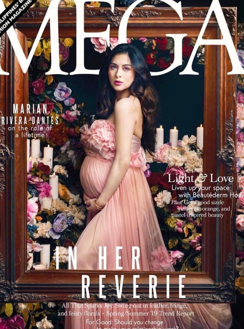 Trong bộ ảnh mới, Marian Rivera vẫn tự tin diện váy cúp ngực khoe nét đẹp của phụ nữ khi mang bầu.