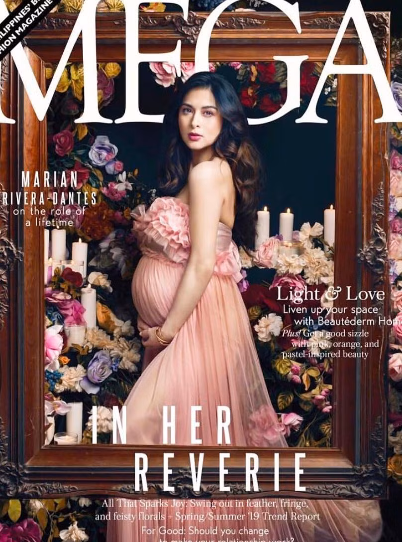 Trong bộ ảnh mới, Marian Rivera vẫn tự tin diện váy cúp ngực khoe nét đẹp của phụ nữ khi mang bầu.