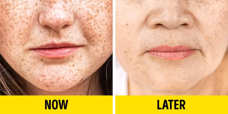 Tàn nhang biến mất: Những người có da sáng và tóc đỏ thường có nhiều đốm tàn nhang trên da khi còn trẻ. Tuy nhiên, chúng sẽ biến mất dần theo thời gian.