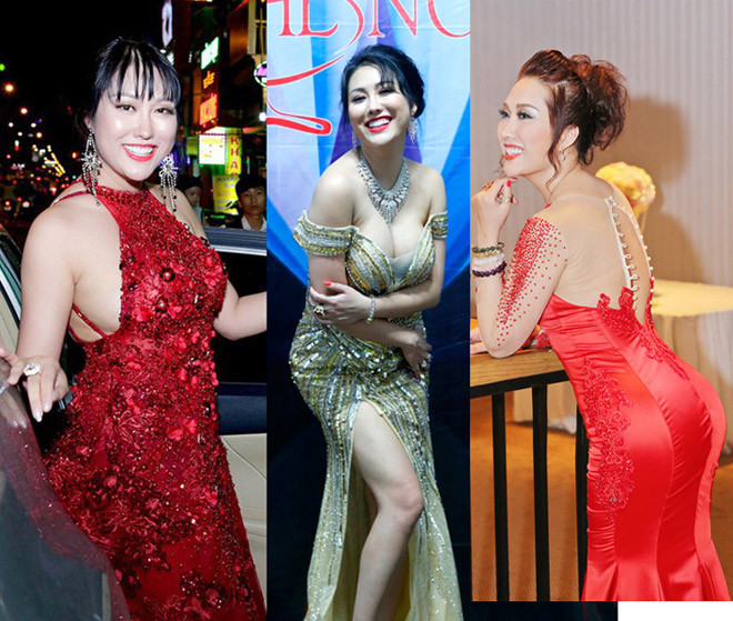 Năm vừa qua, Phi Thanh Vân cũng lọt top sao Việt mặc phản cảm. Trang phục của cô có vẻ khá chật, có lần cô còn không thể cài hết phần cúc váy sau lưng.