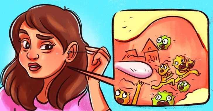 Dùng bông ngoáy tai có thể đẩy vi khuẩn vào sâu trong ống tai. Nó có thể khiến bạn bị ù tai, thủng màng nhĩ hoặc nhiễm trùng. Để vệ sinh tai, bạn có thể dùng khăn ướt, dùng các dụng cụ vệ sinh chuyên dụng hoặc tới bệnh viện.