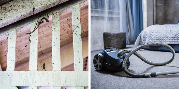 Giữ nhà và môi trường xung quanh sạch sẽ: Loài côn trùng phiền phức phát triển mạnh ở những nơi ô uế, vì vậy, muốn chúng tránh xa nhà bạn thì, điều quan trọng là bạn phải giữ môi trường sống sạch sẽ. Hãy hút bụi và lau nhà ít nhất một lần một tuần. Đừng quên lau cả những ngóc ngách như gầm giường hoặc trên tủ quần áo. Loại bỏ mạng nhện khi bạn nhìn thấy chúng.