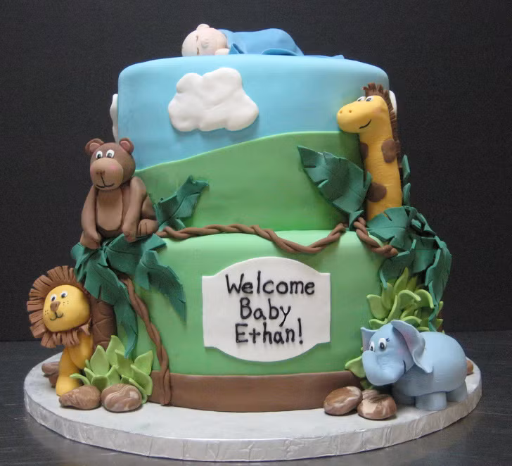 Chiếc bánh kem đáng yêu tái hiện cả một "vườn" thú.