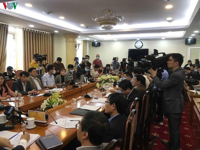 Rất đông các cơ quan thông tấn, báo chí dụ buổi họp báo của Ban tuyên giáo tỉnh Vĩnh Phúc chiều 14/2.