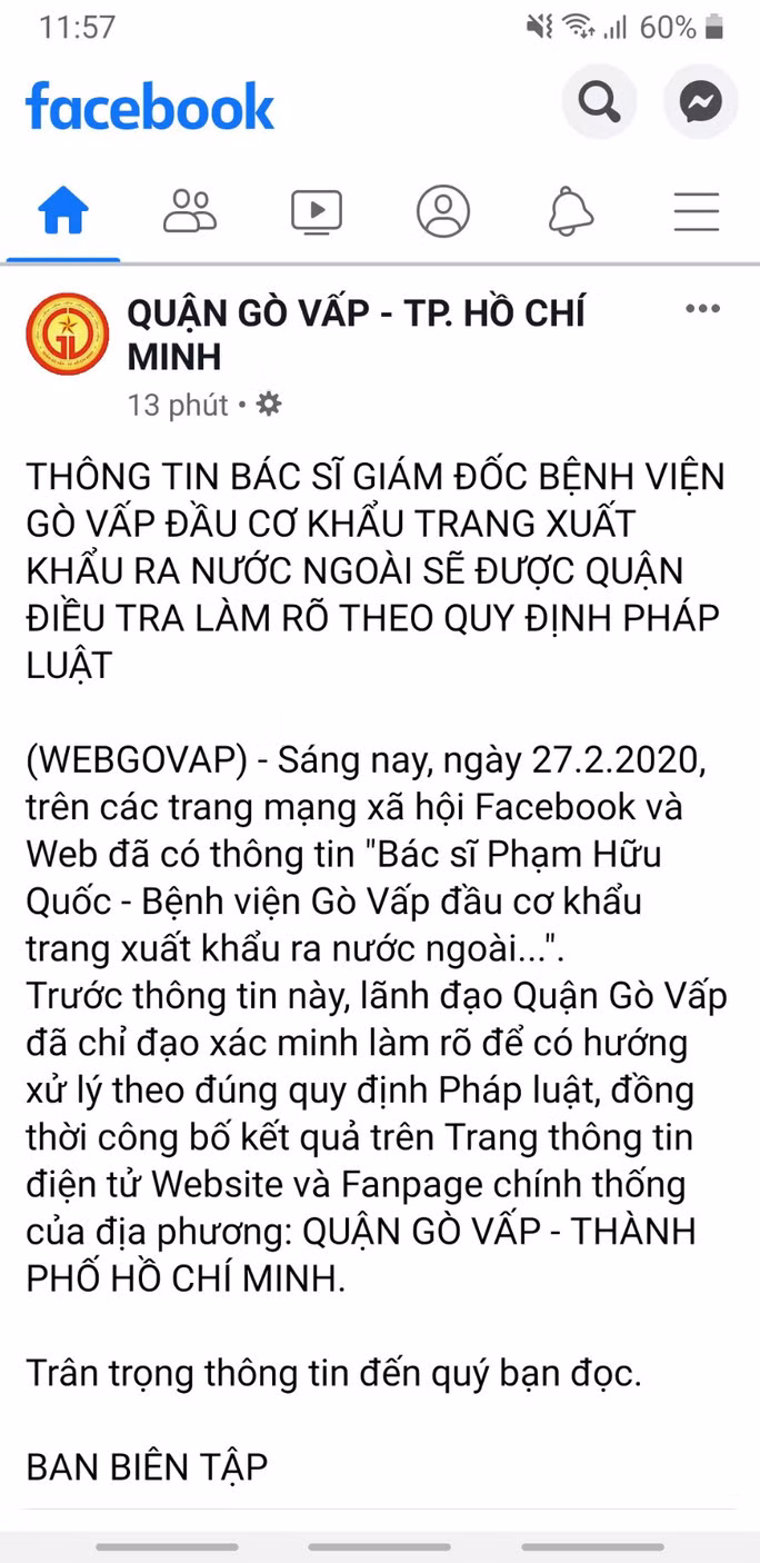 Xac minh thong tin giam doc Benh vien Go Vap bi to dau co khau trang-Hinh-2