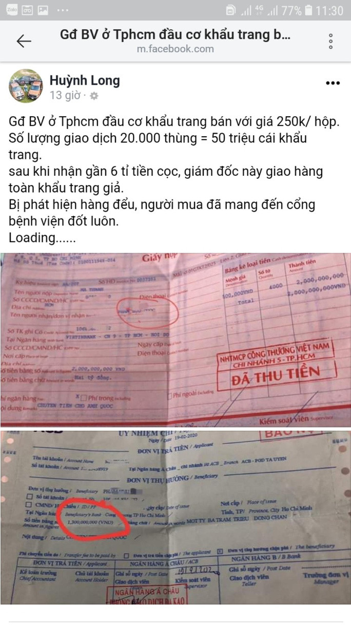 Xac minh thong tin giam doc Benh vien Go Vap bi to dau co khau trang
