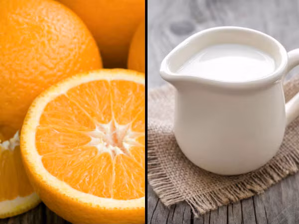 Sữa và nước cam khí kết hợp với nhau sẽ khiến chức năng tiêu hóa của cơ thể bạn bị ảnh hưởng nghiêm trọng. Ngoài ra, nó còn ảnh hưởng đến dạ dày của bạn. Nguồn ảnh: Boldsky.