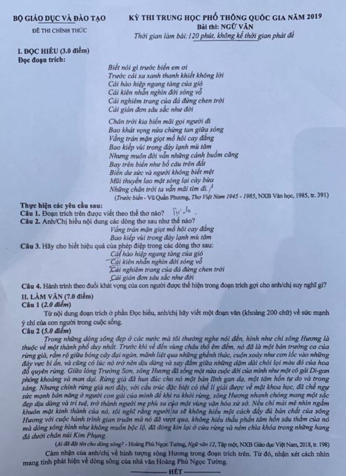 De van THPT Quoc gia 2019: Thi sinh than kho voi 