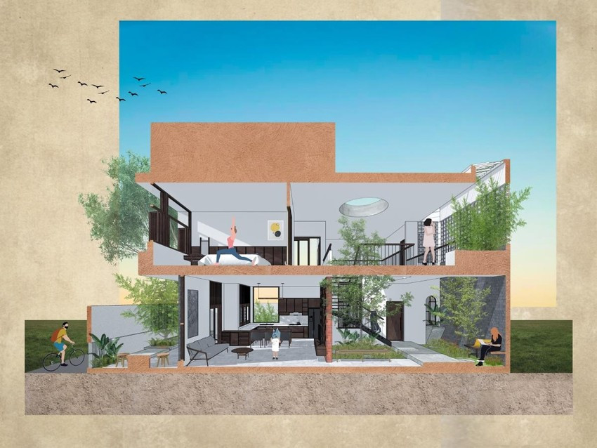 Ngôi nhà có 3 giếng trời độc đáo ở Hà Tĩnh - Hình 2 Ngoi nha co 3 gieng troi doc dao o Ha Tinh-Hinh-2