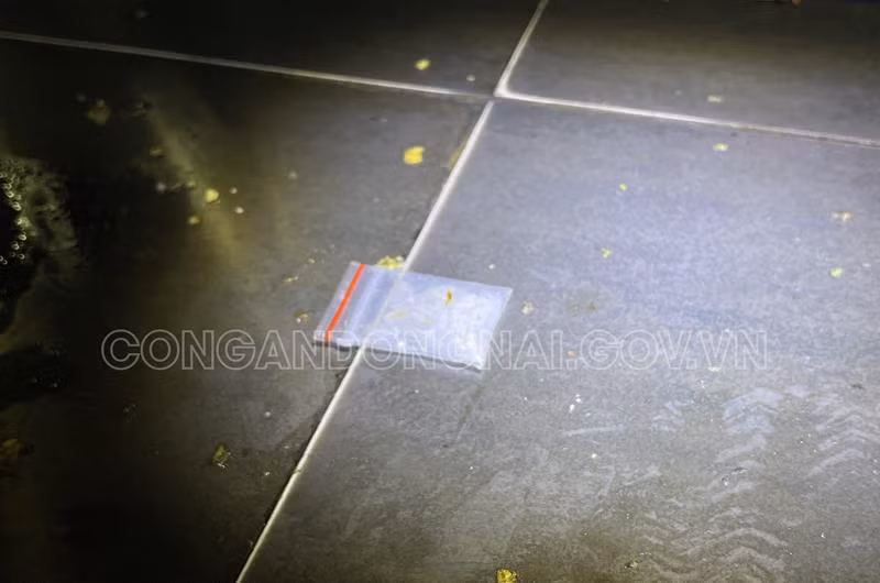 Một số gói ma túy được người có mặt ở quán bar ném xuống sàn nhà.