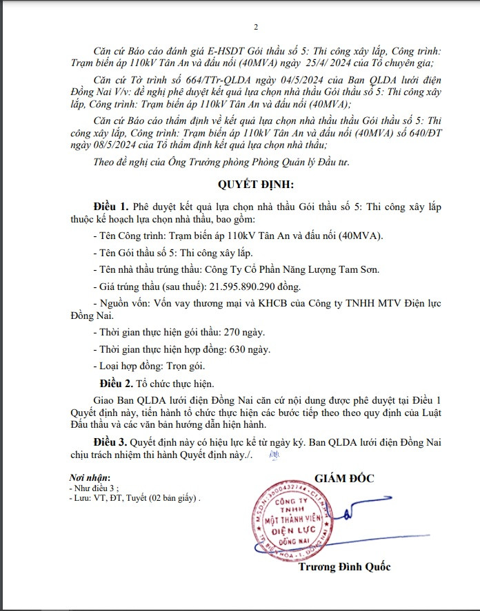 Đồng Nai: Năng lực nhà thầu thi công trạm biến áp 110KV Tam An - Hình 5 Dong Nai: Nang luc nha thau thi cong tram bien ap 110KV Tam An-Hinh-5