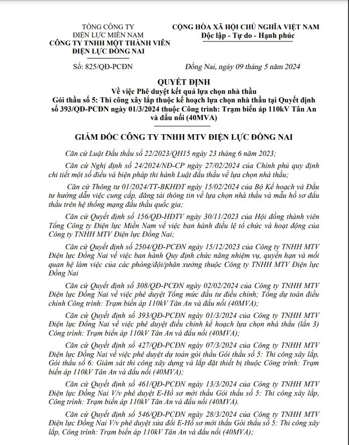 Đồng Nai: Năng lực nhà thầu thi công trạm biến áp 110KV Tam An - Hình 4 Dong Nai: Nang luc nha thau thi cong tram bien ap 110KV Tam An-Hinh-4