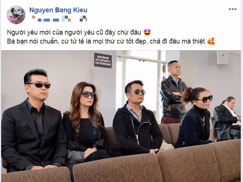Bạn trai và chồng cũ của Phương Trinh tỏ ra thoải mái khi gặp gỡ.