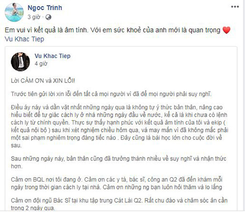 Ngoc Trinh len tieng khi Vu Khac Tiep am tinh voi Covid-19-Hinh-2