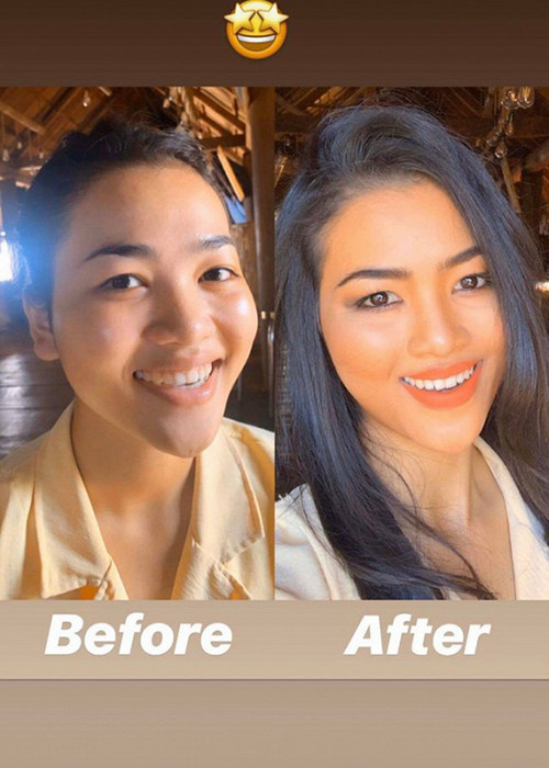 Cháu gái của H'hen Niê lột xác khi trang điểm theo phong cách hoa hậu.