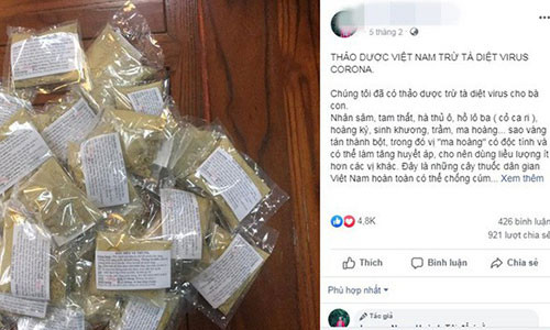 Can trong voi bai thuoc chua Covid-19 tren mang