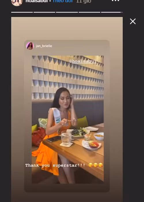 Từ khi tham gia cuộc thi đến nay, người đẹp đến từ An Giang luôn tỏ ra thân thiện.