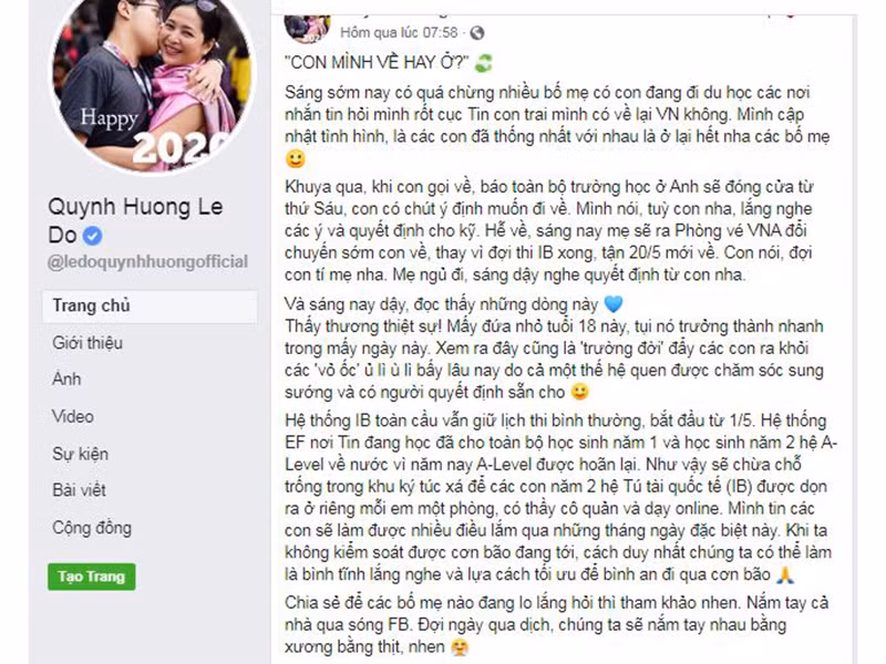 Nữ MC "Thay lời muốn nói" cho biết, Gia Toại sẽ hoàn thành việc học và kỳ thi Tú tài quốc tế (IB) vào ngày 1/5 sắp tới.