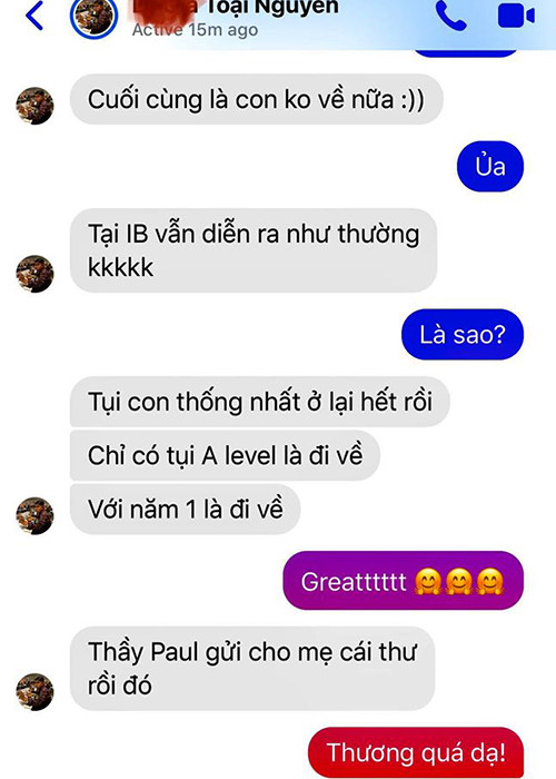 MC Quỳnh Hương ủng hộ quyết định ở lại của cậu con trai nay đã 18 tuổi.