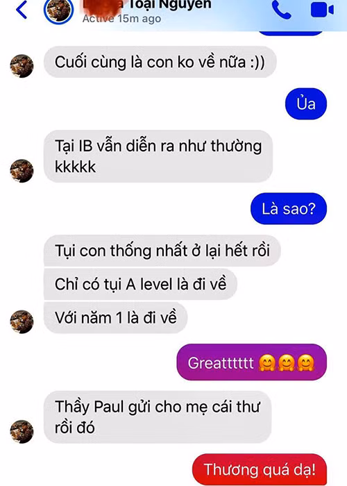 MC Quỳnh Hương ủng hộ quyết định ở lại của cậu con trai nay đã 18 tuổi.