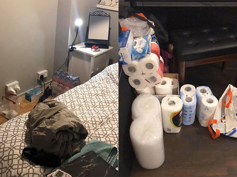 Trước đó, con trai Chi Bảo dự định ở lại Anh nên đã tích trữ đủ lương thực và đồ dùng cá nhân, hạn chế ra ngoài.