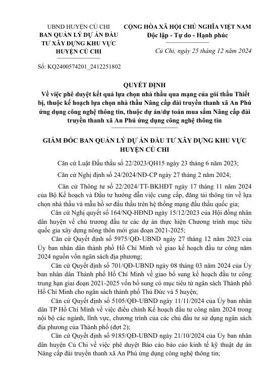 TP HCM: Gói thầu xây đài truyền thanh xã hơn 3,6 tỷ về tay ai? - Hình 2 TP HCM: Goi thau xay dai truyen thanh xa hon 3,6 ty ve tay ai?-Hinh-2