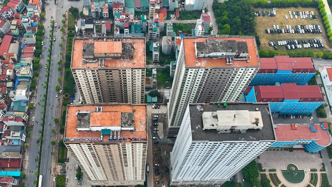 Dự án có quy mô gồm 4 khối nhà với 35 tầng nổi, tổng số căn hộ là 1.496 căn. Trong đó, số căn nhà ở xã hội để bán thương mại là 264 căn, số căn nhà ở xã hội để bán là 911 căn và 321 căn hộ nhà ở xã hội để cho thuê. Ảnh: Vietnamnet. 