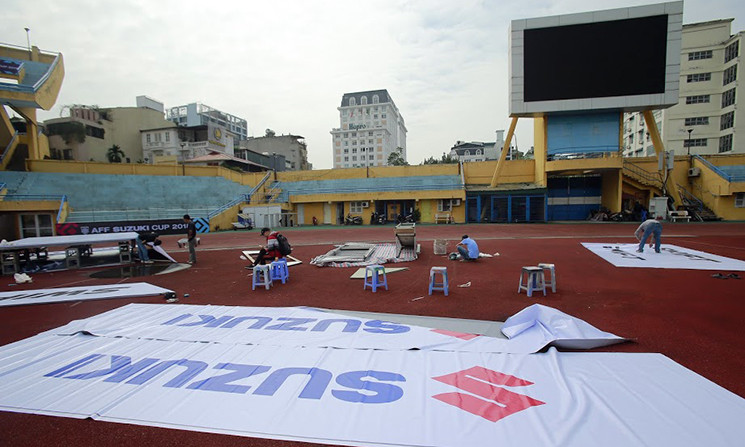 Ghi nhận của PV Kiến Thức, trước trận đấu thì mọi công tác chuẩn bị tại đây đã cơ bản hoàn tất.