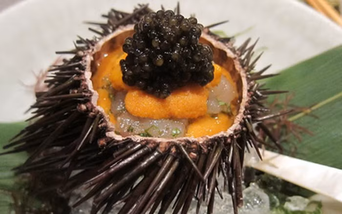 Tuy vẻ bên ngoài xấu xí, kỳ quái nhìn có phần dọa người nhưng bên trong nhum biển lại vô cùng bắt mắt. Nó có phần thịt màu vàng hoặc vàng cam, có các rãnh ngăn như múi khế tạo thành các thớ thịt, thông thường mỗi con có từ 5 - 7 thớ thịt.