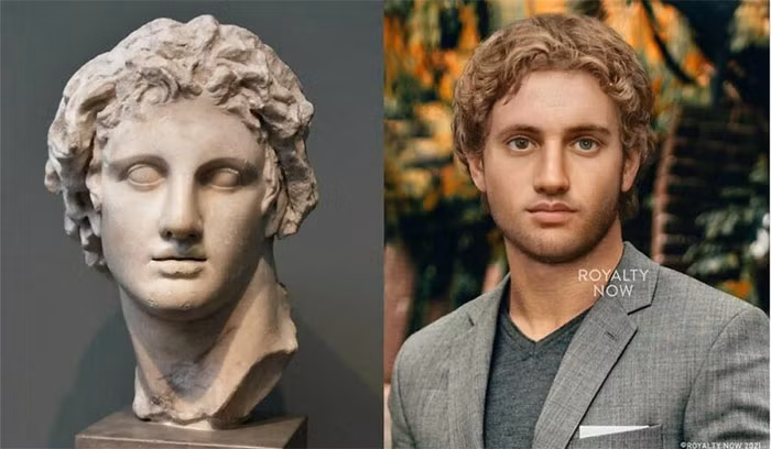 Hình ảnh của ông trong thế kỷ 21 được AI vẽ lại với vẻ điển trai và phong thái tự tin, khiến ông trông như một nhân vật quyến rũ trong thời đại hiện đại. (Ảnh: Royalty Now Studios)