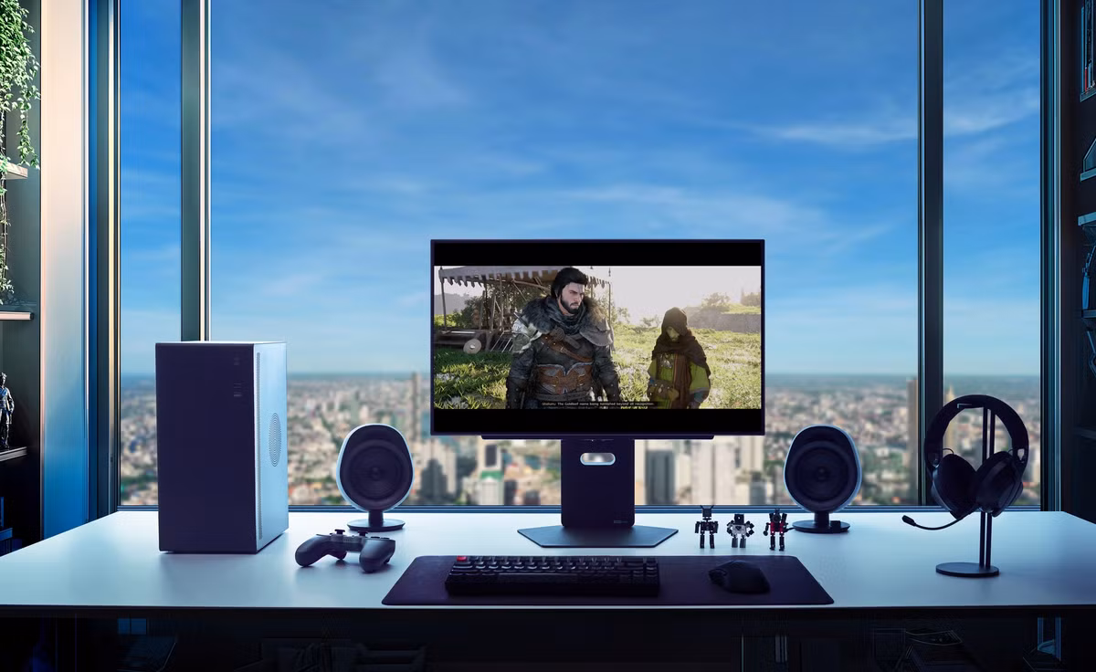 Thiết kế viền siêu mỏng, chân đế chữ L linh hoạt, và hỗ trợ DTS Headphone:X mang lại trải nghiệm hình ảnh và âm thanh tối ưu. (Ảnh: Thanh niên Việt)