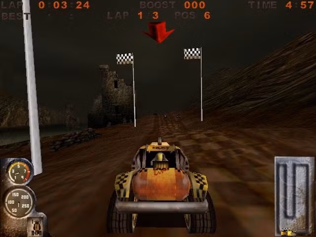 8. Speed Demons: Game đua xe hành động với khả năng tông xe đối thủ và chế độ chơi đa dạng, người chơi sẽ trải nghiệm những cuộc đua kịch tính và đầy thử thách. (Ảnh: My Abandonware)