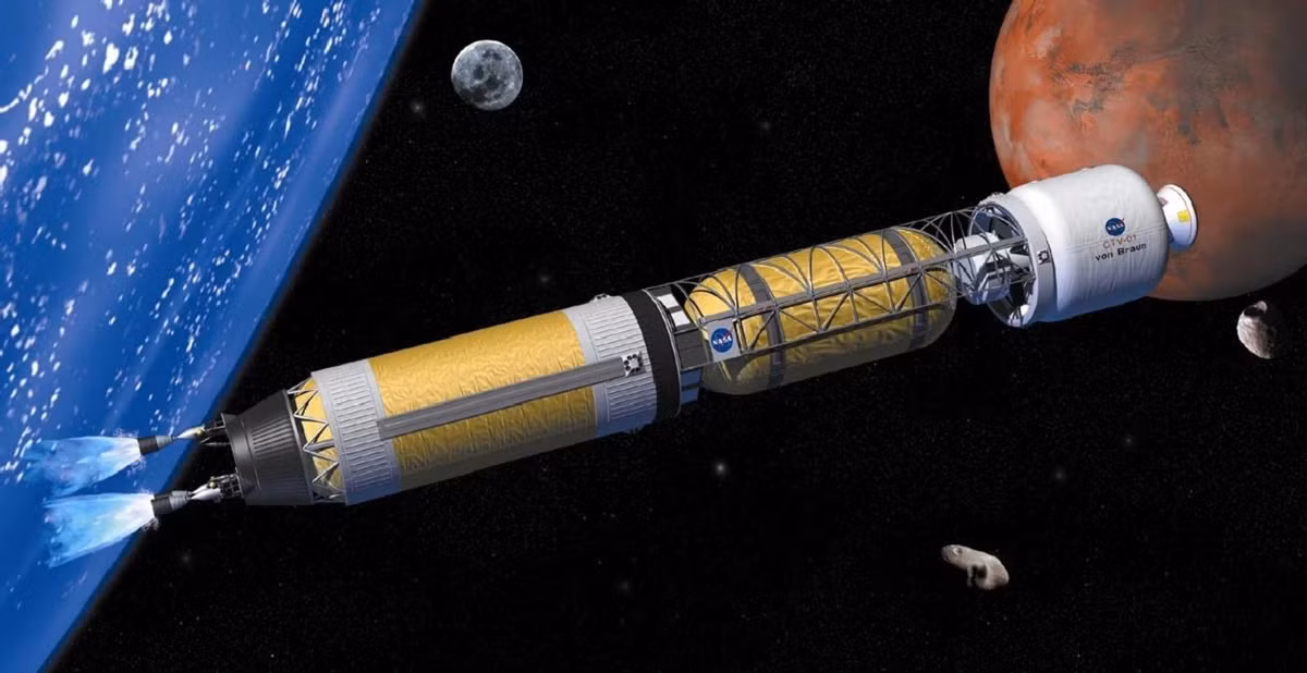 Nhiên liệu NTP giúp giảm tiếp xúc bức xạ, tiêu hao vật tư và nguy cơ sự cố kỹ thuật trong không gian. (Ảnh: NBC News)