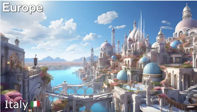 4. Nước Ý: Giữ nguyên kiến trúc cổ điển với các cung điện, kênh đào, và hệ thống cầu kết nối các khu vực.(Ảnh: 9news)