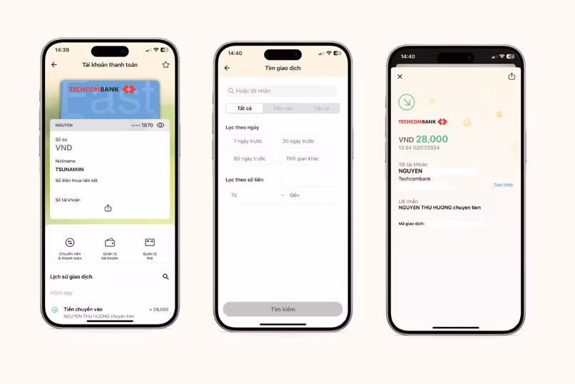 7. Kiểm tra và giám sát tài khoản tài chính: Theo dõi kỹ các giao dịch trên tài khoản ngân hàng và thẻ tín dụng để phát hiện bất kỳ giao dịch nào không hợp lệ. (Ảnh: Techcombank)