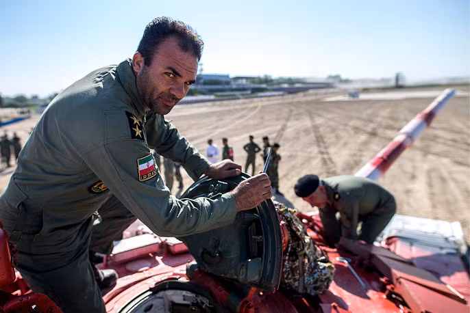 Xe tăng Iran chuẩn bị cho phần thi đầu tiên trong Đại hội Quân sự thế giới 2017.