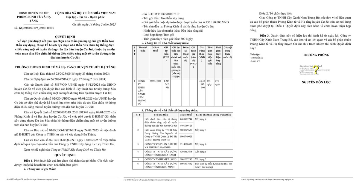 Giam toi 37%, goi thau xay dung tai Cu Jut ve tay Cay Xanh Nam Trung Bo