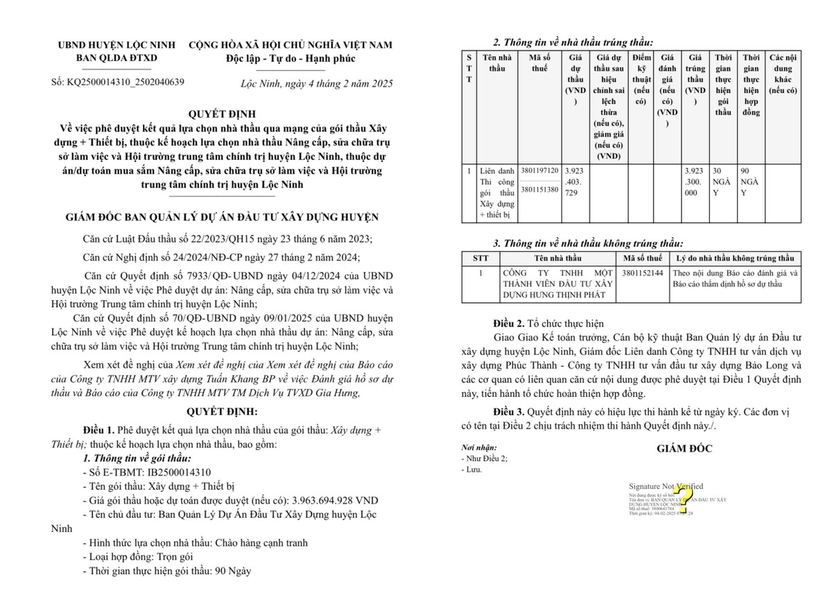 Binh Phuoc: Nang luc lien danh trung goi sua chua Trung tam hanh chinh huyen Loc Ninh