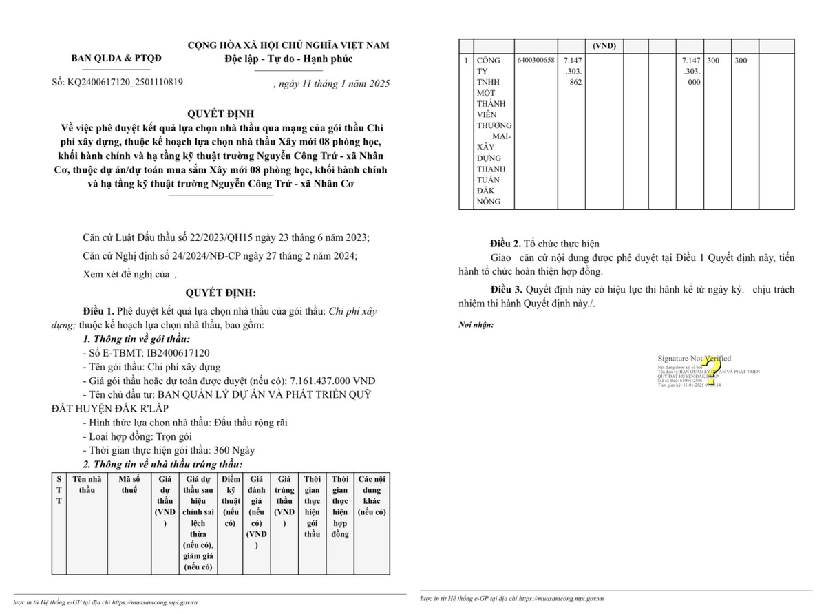 Cty Thanh Tuấn Đắk Nông trúng gói thầu xây dựng tại trường Nguyễn Công Trứ Cty Thanh Tuan Dak Nong trung goi thau xay dung tai truong Nguyen Cong Tru