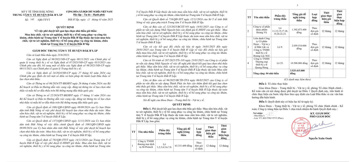 Đắk Nông: 4 nhà thầu trúng gói hàng hóa tại TTYT huyện Đắk R'Lấp Dak Nong: 4 nha thau trung goi hang hoa tai TTYT huyen Dak R'Lap