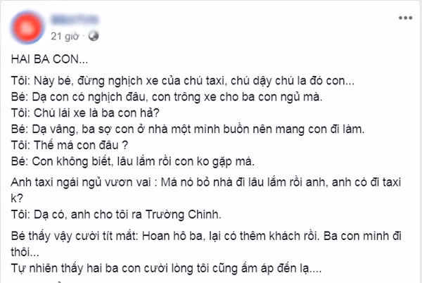 Con gai nho trong cho ba lai taxi ngu gay xuc dong cong dong mang