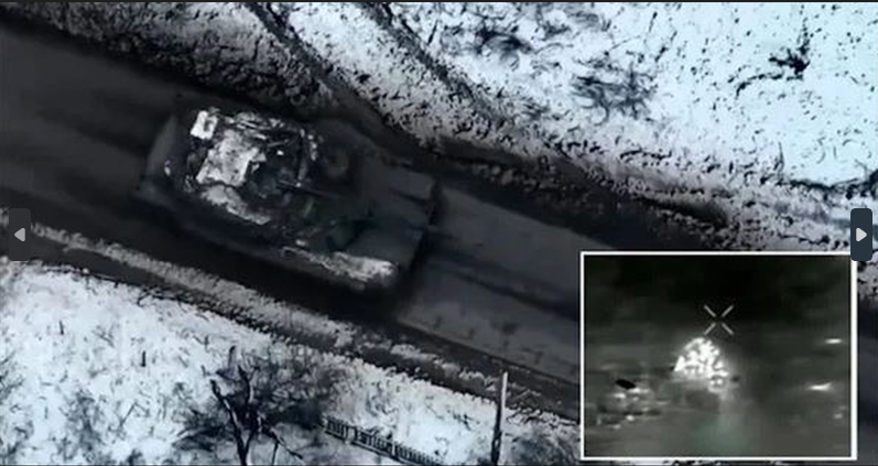 Cả hai chiếc xe tăng Abrams đều bị phá hủy bởi máy bay không người lái góc nhìn thứ nhất (FPV) của Nga. Theo hãng tin TASS, UAV giúp lực lượng Quân đội Nga hạ gục chiếc xe tăng M1 Abrams đầu tiên trên chiến trường Ukraine là máy bay không người lái tự sát góc nhìn thứ nhất có tên Piranha. Chiếc M1 Abrams thứ hai bị UAV Upyr phá hủy.