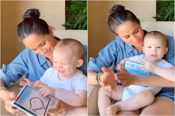 Gia đình Công nương Markle đang sinh sống tại Los Angeles, Mỹ. Ảnh: Công nương Anh đọc sách cho con trai.