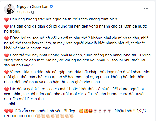 Xuan Lan: “Dan ong trang hoa nen thanh doi voi tieu tam thu doan“