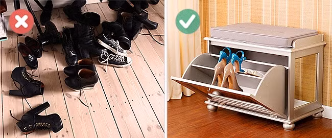 Ngoài ra, việc để giày dép lộn xộn cũng có thể khiến bạn lận đận trong đường tình duyên.